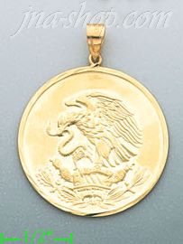 14K Gold Eagle w/Serpent Charm Pendant