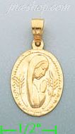 14K Gold Virgin Mary Charm Pendant