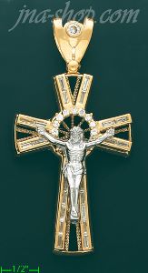 14K Gold Cross Crucifix Religious Charm Pendant