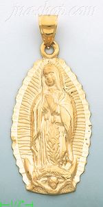 14K Gold Virgin of Guadalupe Religious Charm Pendant