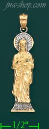 14K Gold Saint Jude Religious Charm Pendant