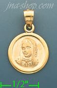14K Gold Virgin Mary Stamped Charm Pendant