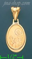 14K Gold First Communion Stamped Charm Pendant