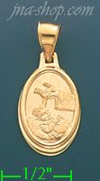 14K Gold Baptism Stamped Charm Pendant