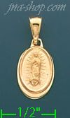 14K Gold Virgin of Guadalupe Stamped Charm Pendant