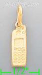 14K Gold Cell Mobile Phone Italian Charm Pendant