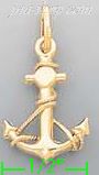 14K Gold Anchor w/Rope Italian Charm Pendant