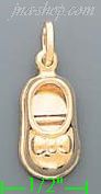 14K Gold Baby Shoe Italian Charm Pendant