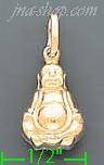 14K Gold 3D Buddha Charm Pendant