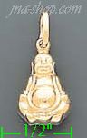 14K Gold 3D Buddha Charm Pendant