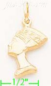 14K Gold Egyptian Nefertiti Italian Charm Pendant
