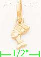 14K Gold Egyptian Nefertiti Italian Charm Pendant