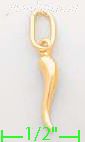 14K Gold Lucky Horn Italian Charm Pendant