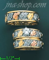 14K Gold CZ Wedding Set Rings