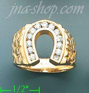 14K Gold High Polished Men's CZ Ring