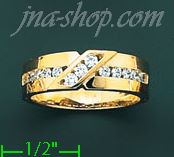 14K Gold High Polished Men's CZ Ring