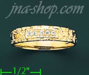 14K Gold High Polished Men's CZ Ring