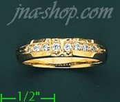 14K Gold High Polished Men's CZ Ring