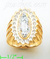 14K Gold High Polished Men's CZ Ring