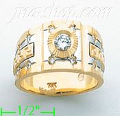 14K Gold CZ Couple's Ring