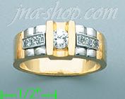 14K Gold CZ Couple's Ring