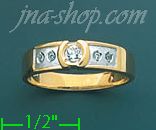 14K Gold CZ Couple's Ring