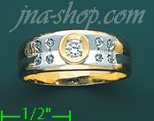 14K Gold CZ Couple's Ring