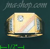 14K Gold CZ Couple's Ring