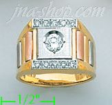 14K Gold CZ Couple's Ring