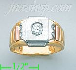 14K Gold CZ Couple's Ring