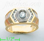 14K Gold CZ Couple's Ring