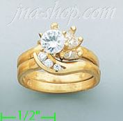 14K Gold High Polished Ladies' CZ Ring