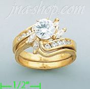 14K Gold High Polished Ladies' CZ Ring