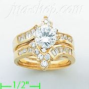 14K Gold High Polished Ladies' CZ Ring