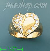 14K Gold High Polished Ladies' CZ Ring