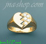14K Gold High Polished Ladies' CZ Ring