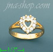 14K Gold High Polished Ladies' CZ Ring