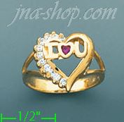 14K Gold High Polished Ladies' CZ Ring