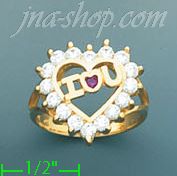 14K Gold High Polished Ladies' CZ Ring