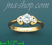 14K Gold High Polished Ladies' CZ Ring