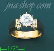 14K Gold High Polished Ladies' CZ Ring