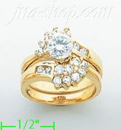 14K Gold High Polished Ladies' CZ Ring