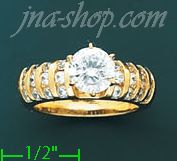 14K Gold High Polished Ladies' CZ Ring