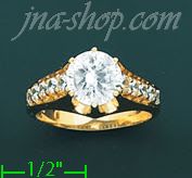 14K Gold High Polished Ladies' CZ Ring