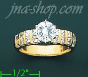 14K Gold High Polished Ladies' CZ Ring