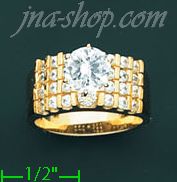 14K Gold High Polished Ladies' CZ Ring