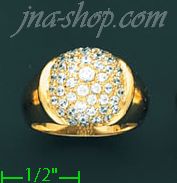 14K Gold High Polished Ladies' CZ Ring