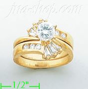 14K Gold High Polished Ladies' CZ Ring