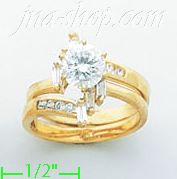 14K Gold High Polished Ladies' CZ Ring