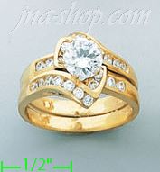 14K Gold High Polished Ladies' CZ Ring